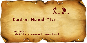 Kustos Manuéla névjegykártya